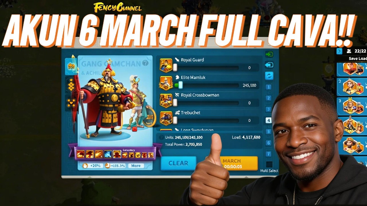 PANUTAN PLAYER CAVA!!! REVIEW AKUN FULL CAVA 6 MARCH KP BELASAN B|RISE OF KINGDOMS INDONESIA!