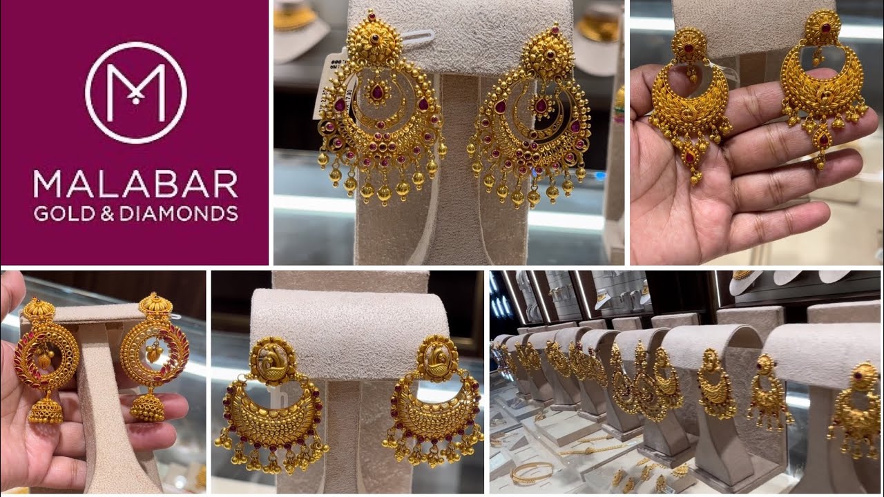 PURE GOLD CHANDBALI EARRINGS DESIGNS WITH WEIGHT AND PRICE FROM MALABAR GOLD