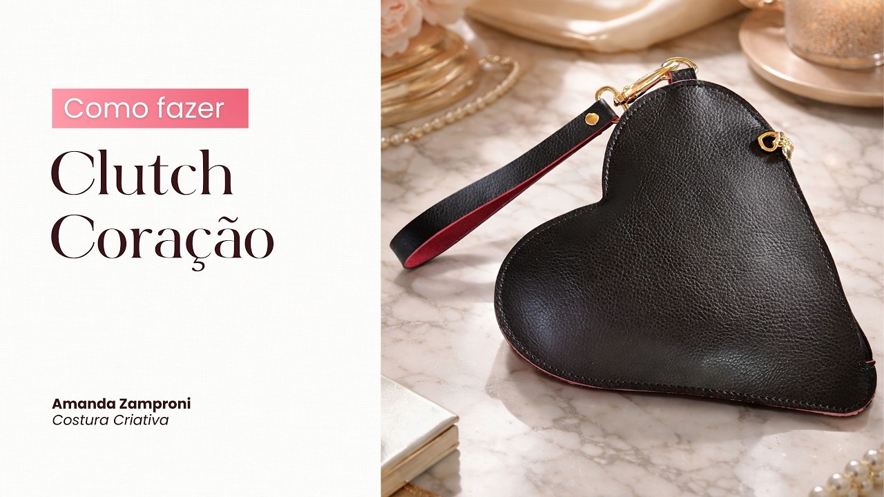 Como fazer uma Clutch em Formato de Coração - Passo a Passo - Tutorial