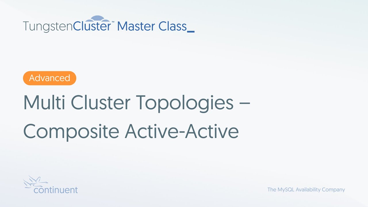 Multi Cluster Topologies: Composite Active-Active | Tungsten Cluster Master Class — Advanced #2