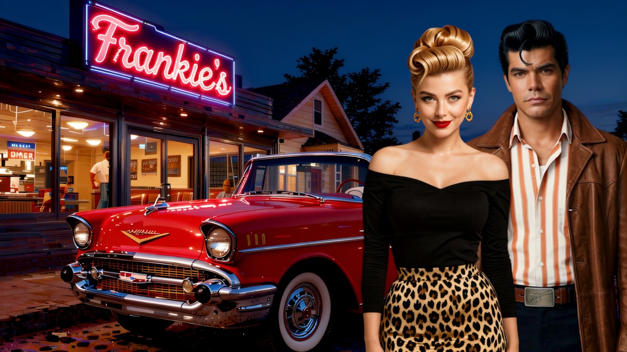 Johnny & Lila's Night Out 💋 1950s Rockabilly Diner Love Story (AI Music Video)