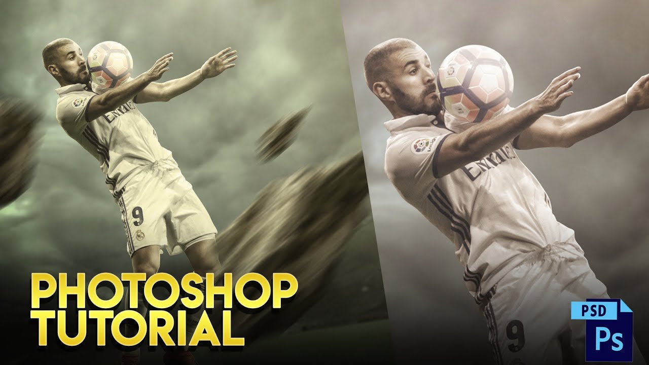 Photoshop Tutorial - Football Poster Design Tutorial - Benzema - Real Madrid