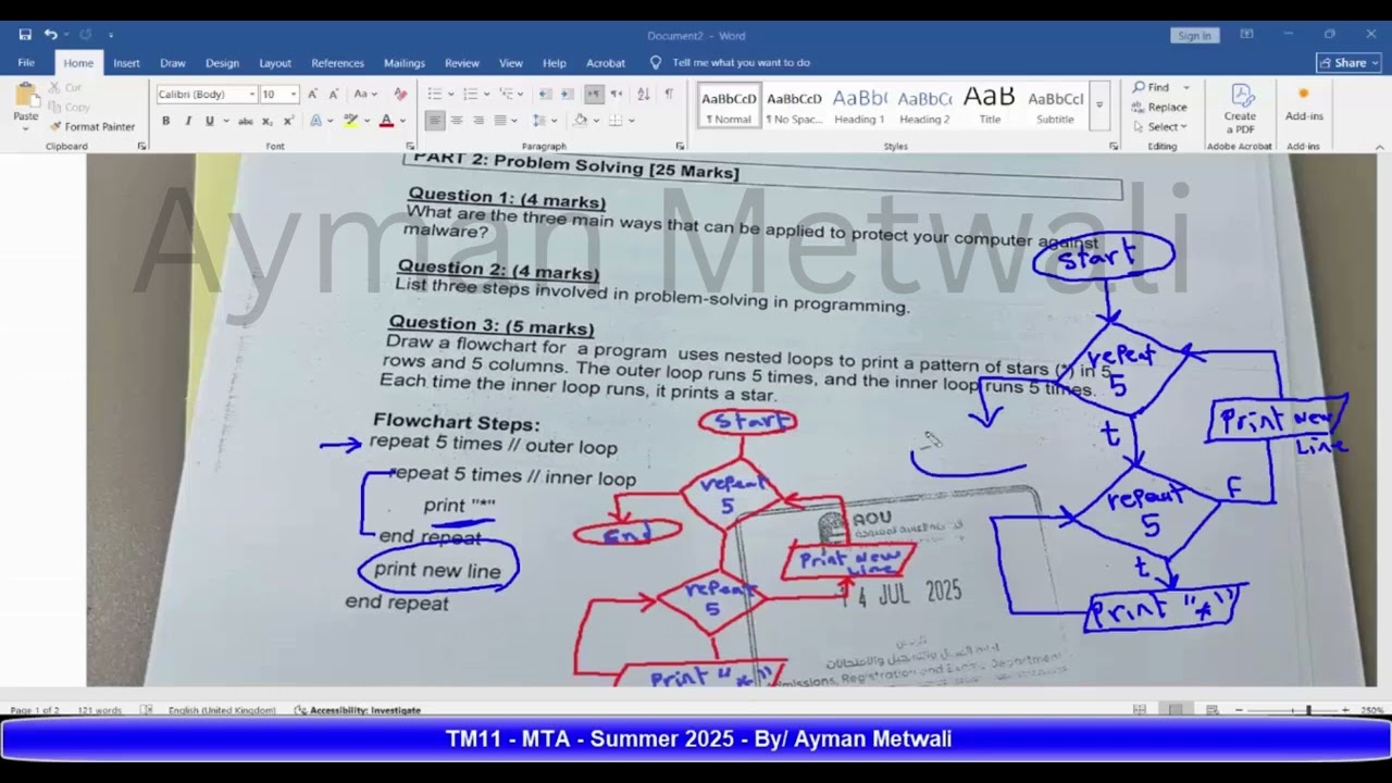 TM111 - MTA Summer 2025 - By/ Ayman Metwali