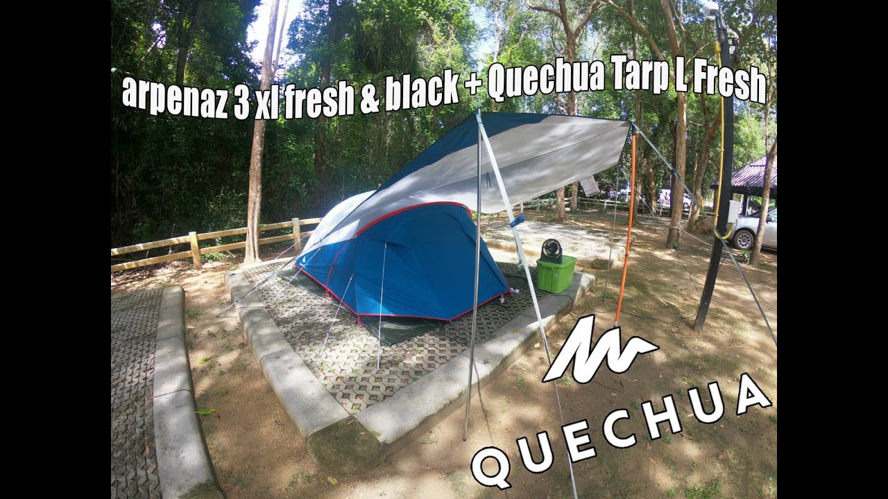 เต็นท์ Quechua arpenaz 3 xl fresh & black + Quechua Tarp L Fresh ณ จุดกางเต็นท์หาดนพรัตน์ธารา กระบี่