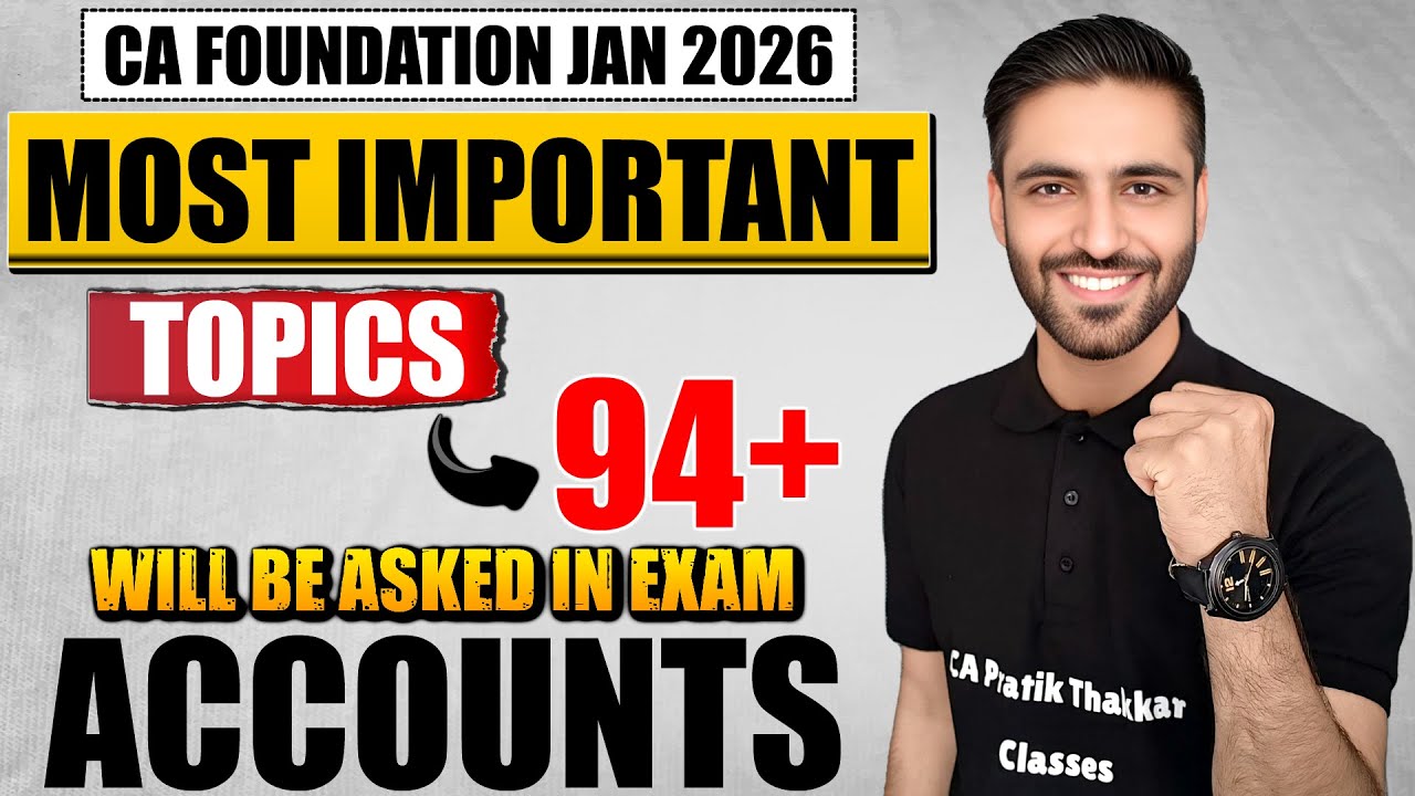 Accounts Important Topics CA Foundation Jan 2026 | Accounts Strategy | ICAI Important Chapters