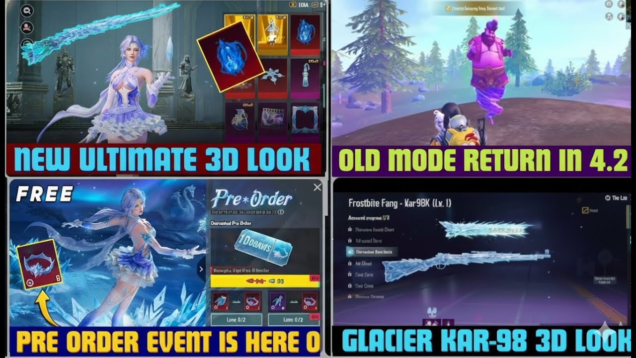BGMI 4.2 Update 🔥NEW Ultimate 3D Look + Glacier Kar98 😱 Old Mode RETURN