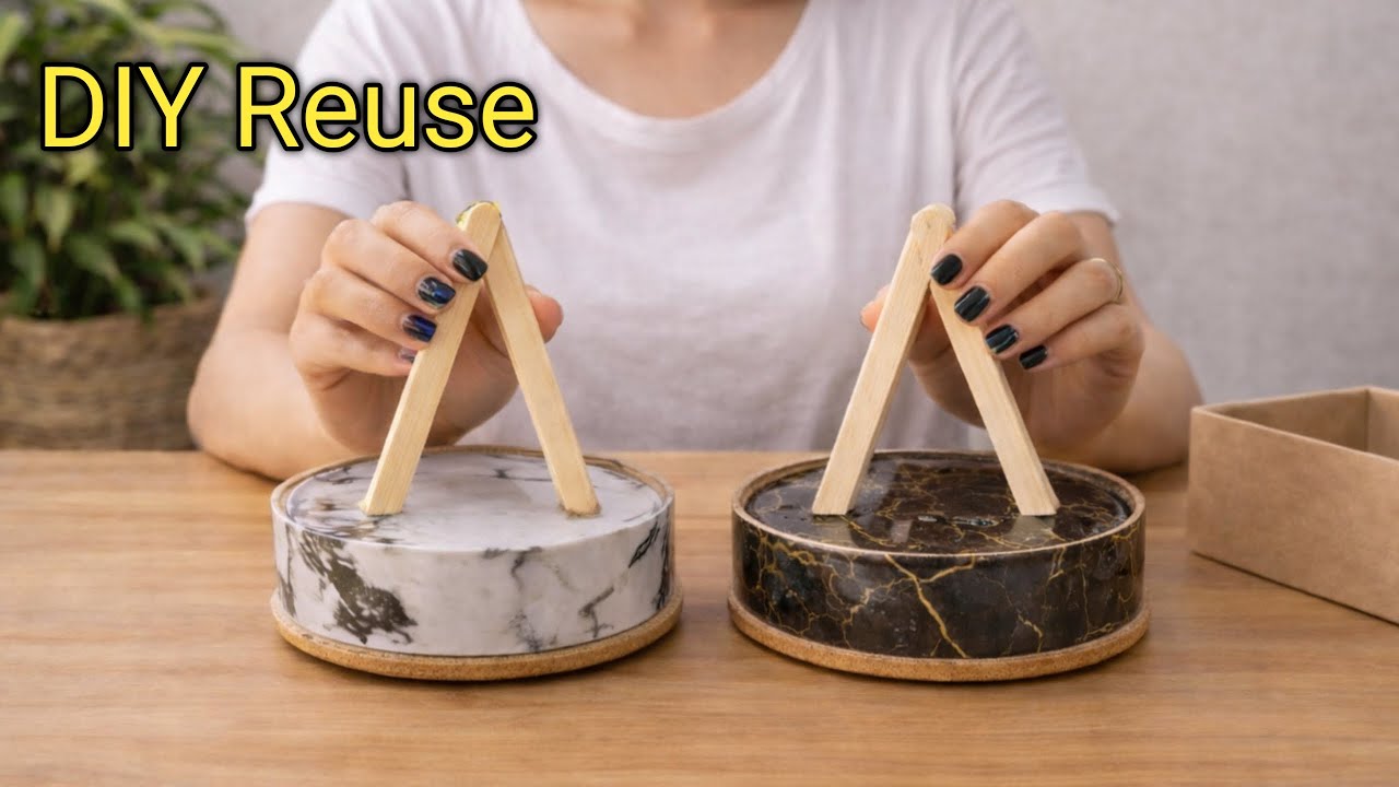 From Trash to Treasure: DIY Planet Pots with Table Sheet & popsicle Sticks! cardboard box idea 💕
