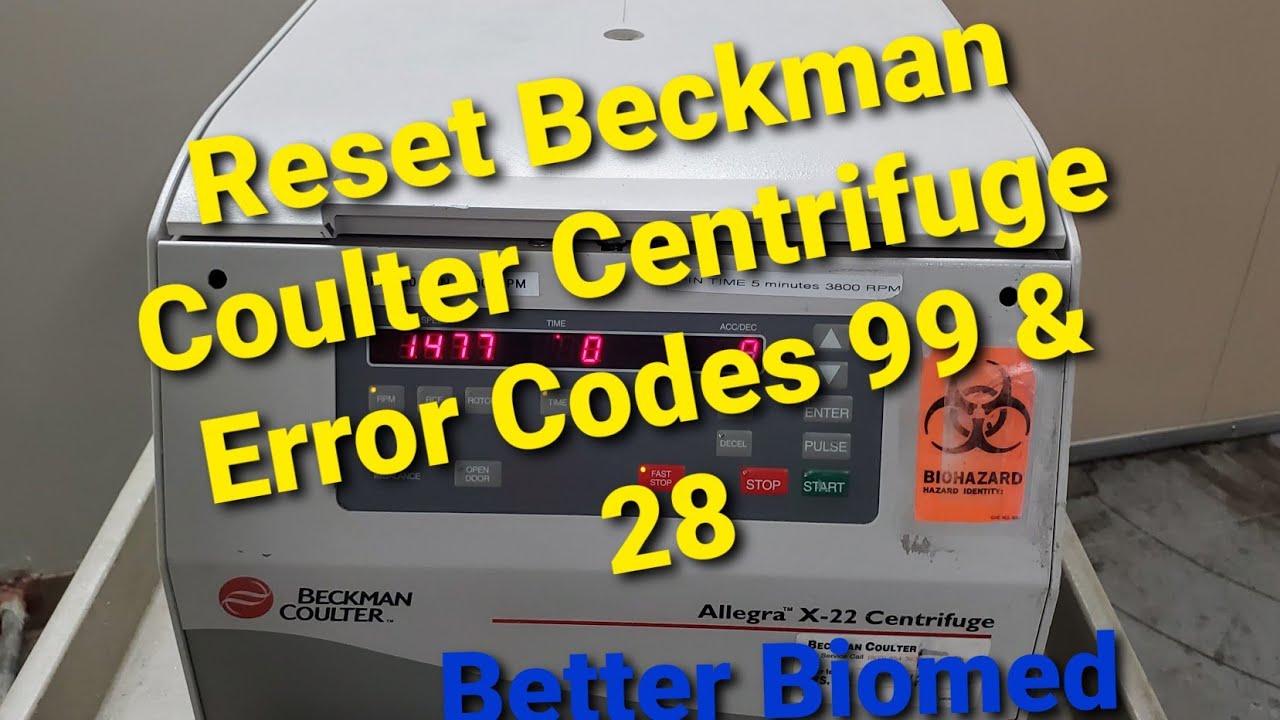 Сброс ошибок центрифуги Beckman Coulter 28 и 99