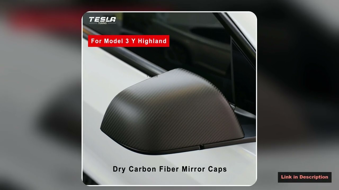 For Tesla Model 3 Y Highland Rearview Mirror Real Carbon Fiber Caps Mirror Cover Limited Edition