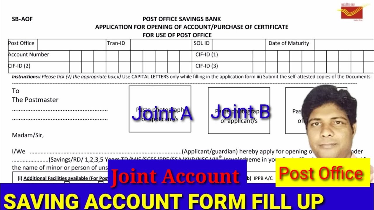 Post office Saving Account Opening | Savings Account Form Fill Up