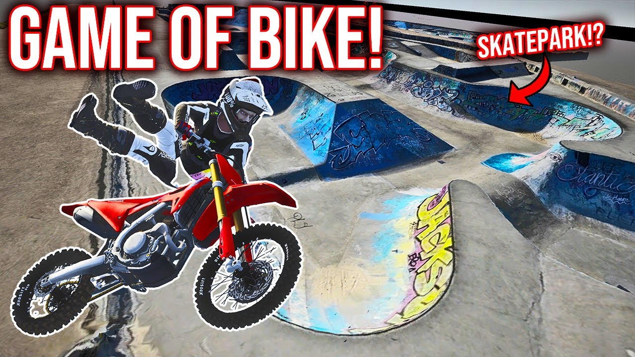 GAME OF BIKE AT A LITERAL SKATEPARK IN MX BIKES!? (SO CLOSE!!)