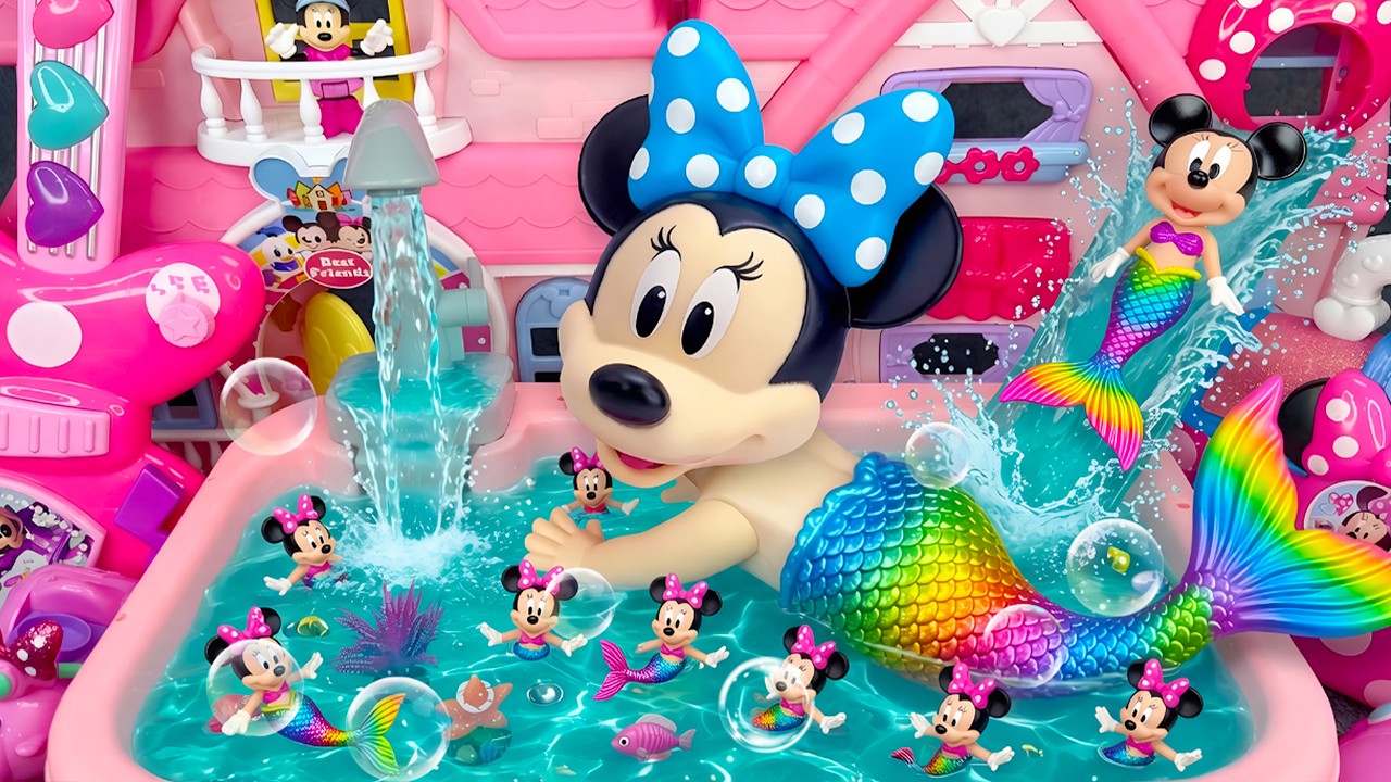Minnie Mouse 2026🎀 Set Unboxing del parque acu&aacute;tico arco&iacute;ris vs piscina de burbujas de Minnie
