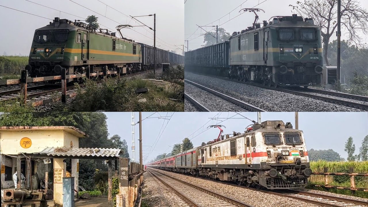 High - Speed Train Actions Railway Crossing 🚸 Form Babhnan Railway station Skipping Train & Goods 