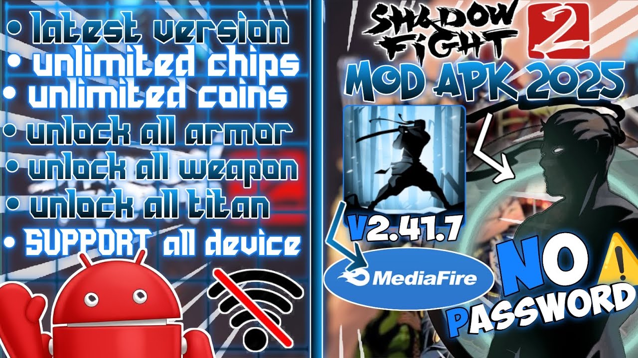 TERBARU!! SHADOW FIGHT2 MOD APK 2025 NOVEMBER V2.41.7 | UNLIMITED COINS UNLOCK WEAPON NO PASSWORD 