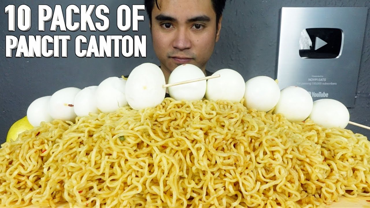 10 PACKS OF LUCKY ME PANCIT CANTON MUKBANG CHALLENGE