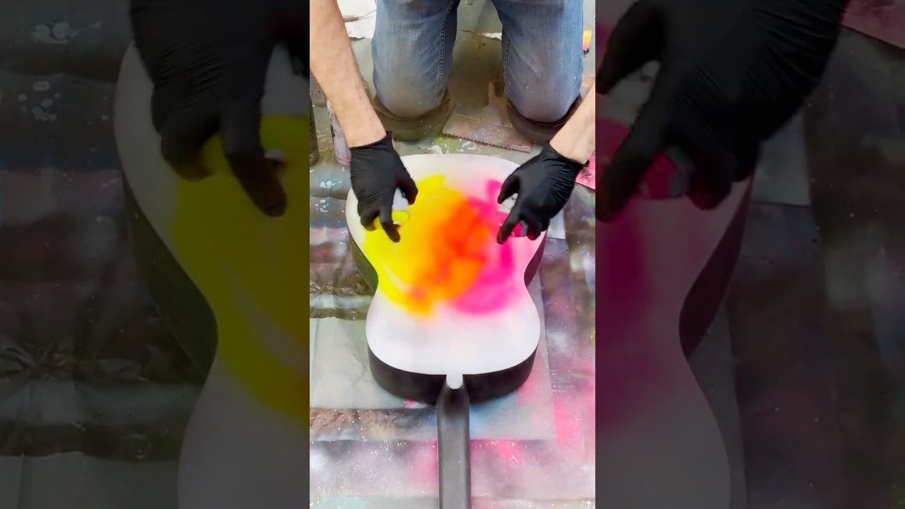 Street Artist Paints Guitar for 20 Euro!