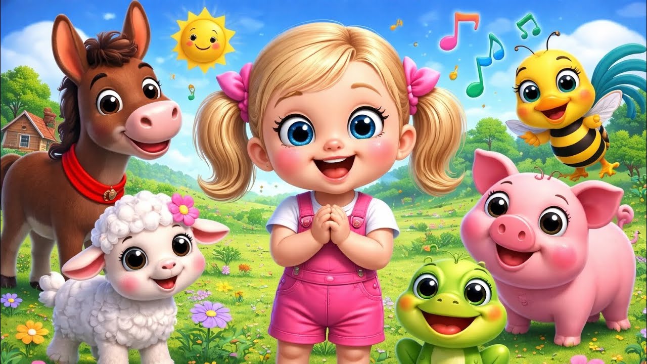 My Little Farm 🐄🎵 | Lola the Cow Song | Baby Shark + Wheels on the Bus  | English Song | Bubby Bob