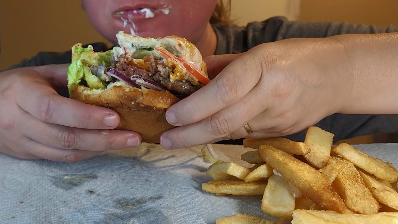 Loud ASMR Savage Eating. Burger, Fries & TONS of Sauces. 2:50 & On things Turn Up A Notch! ➕️ Burps!