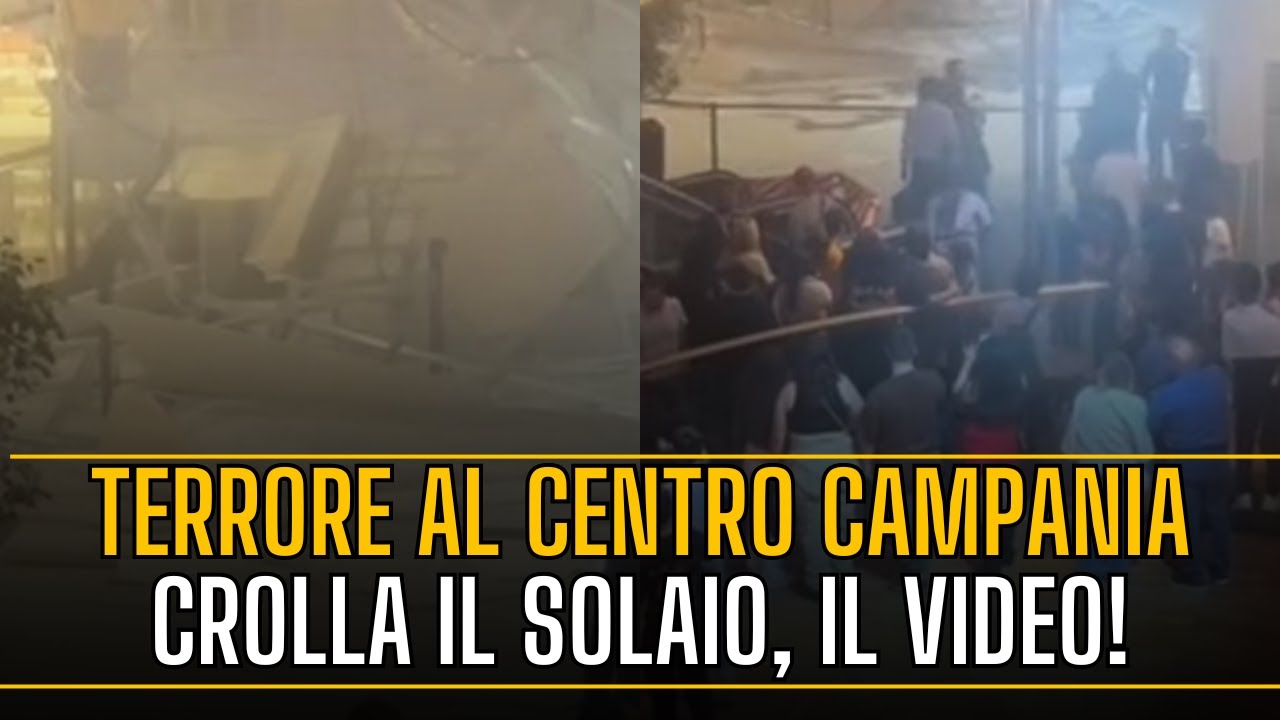 🚨Panico al Centro Campania, crolla il solaio 😱 Tutte le immagini