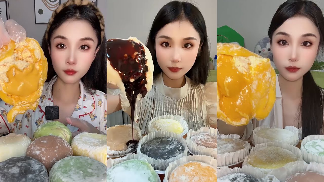 ASMR MUKBANG - MUKBANG SOUND - COLORING MOCHI EATING
