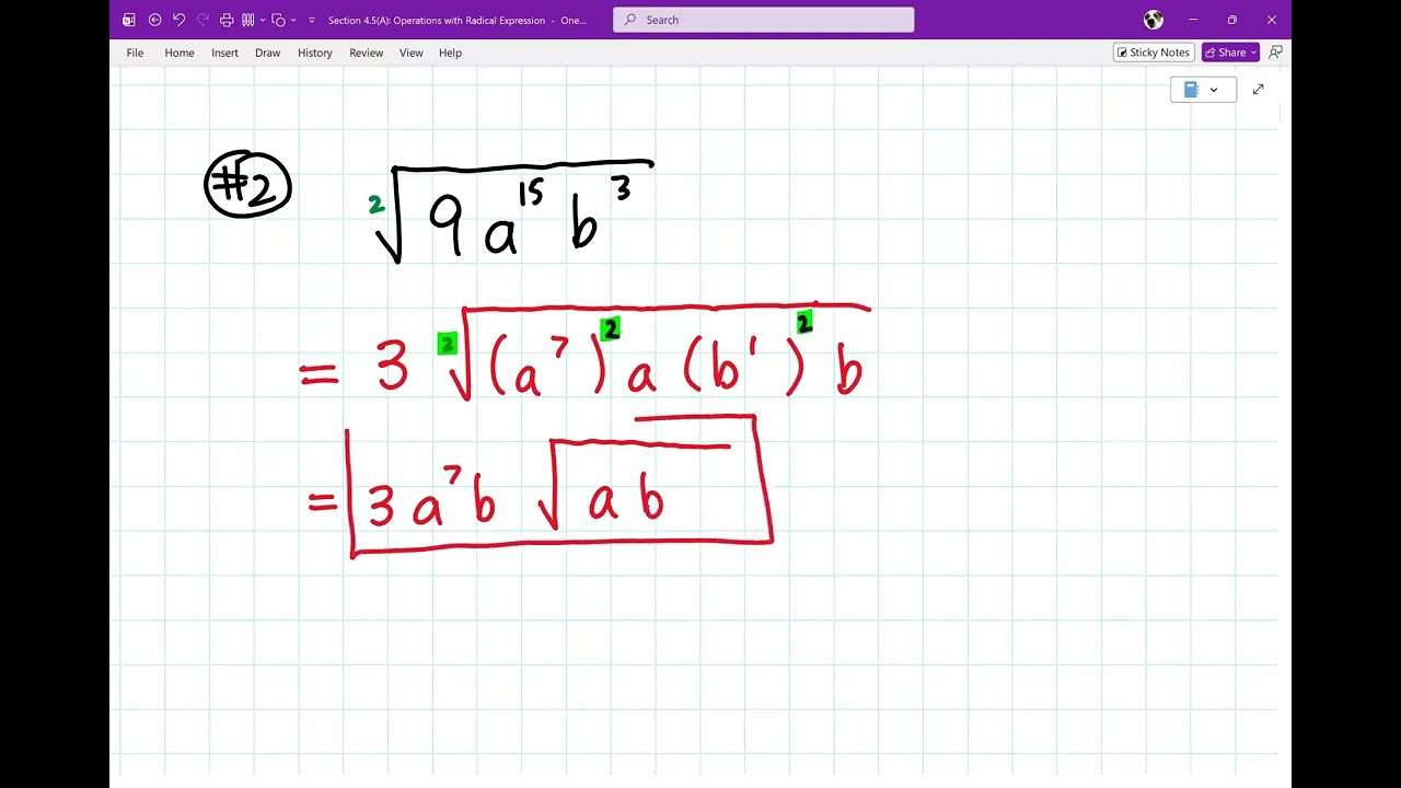 Setion 4.5(A): Operations with Radical Expressions