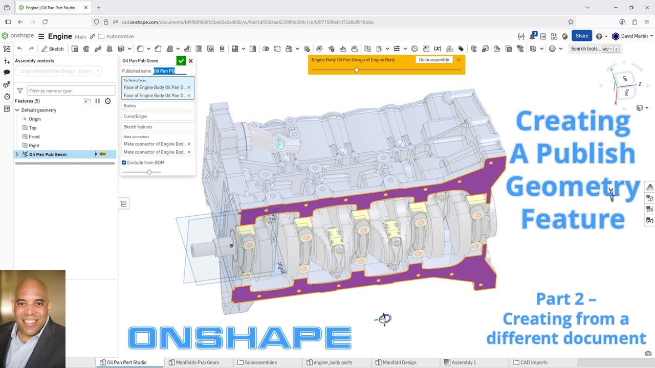 Onshape - Publish Geometry - Part 2 - Use in Different Document