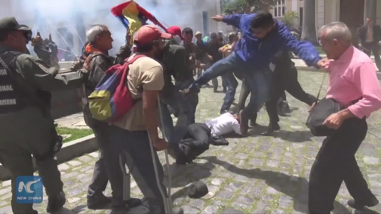 Maduro condemns violence in Venezuela's National Assembly