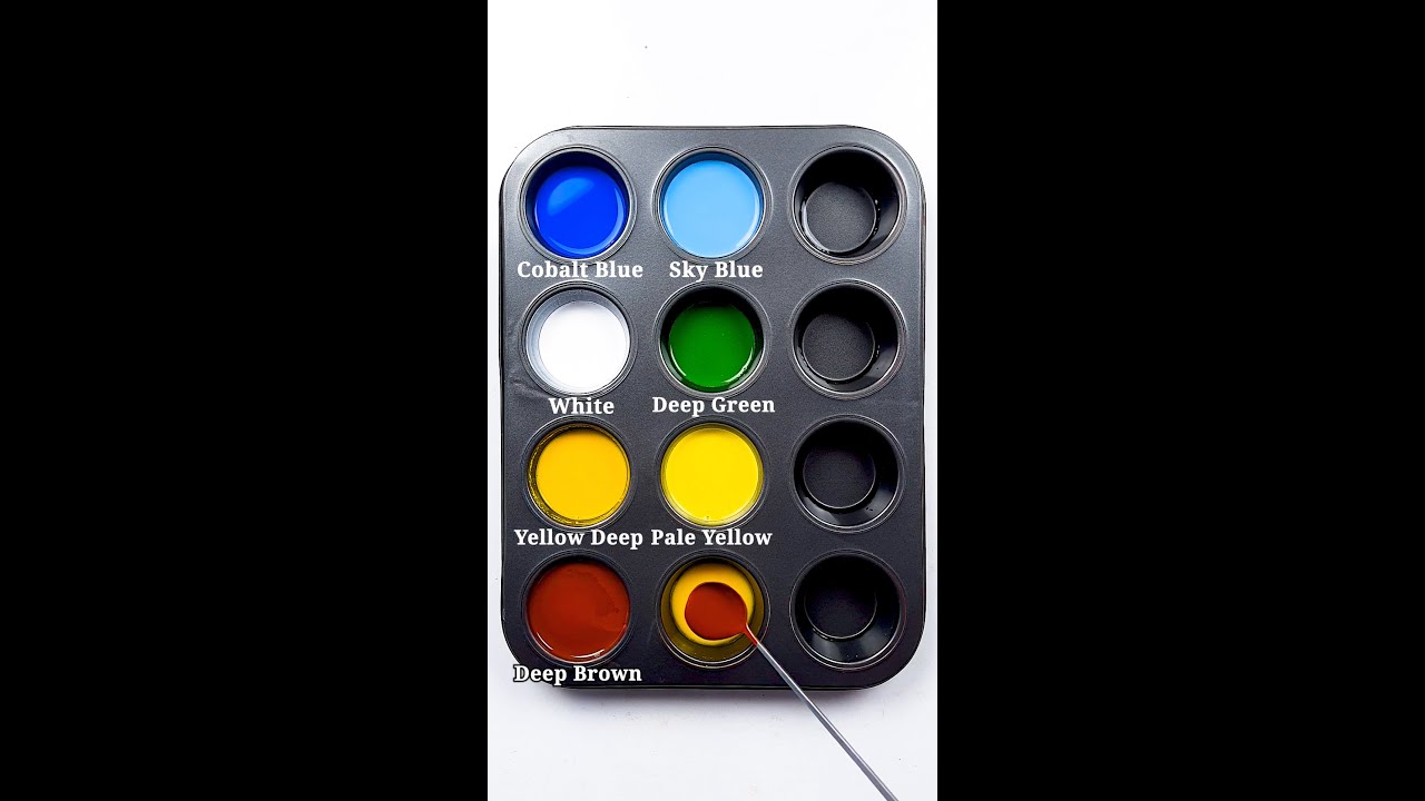 Creating 8 Colors with Just 4 Primary Colors #colormixing #satisfying #asmr #painting 