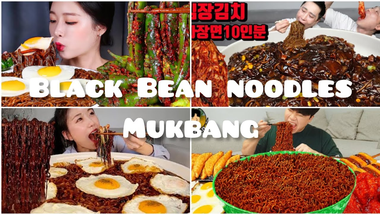 Black bean noodles mukbang ASMR!!!😋🔥| compilation | only bites |