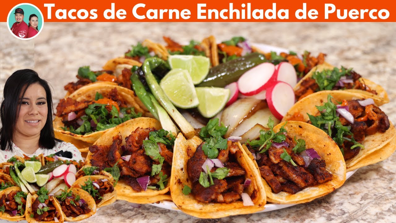 Tacos de Carne Enchilada con Salsa Taquera ! Enamoraras a Quien sea😉  alex y gaby vlogs