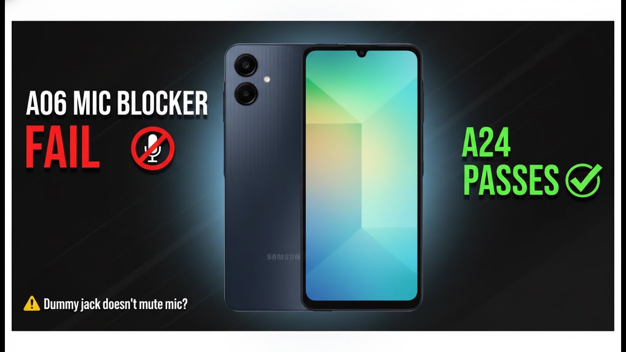 Galaxy A06 microphone is not disabled when 3.5 mm jack (hardware mic blocker) -Weak Security