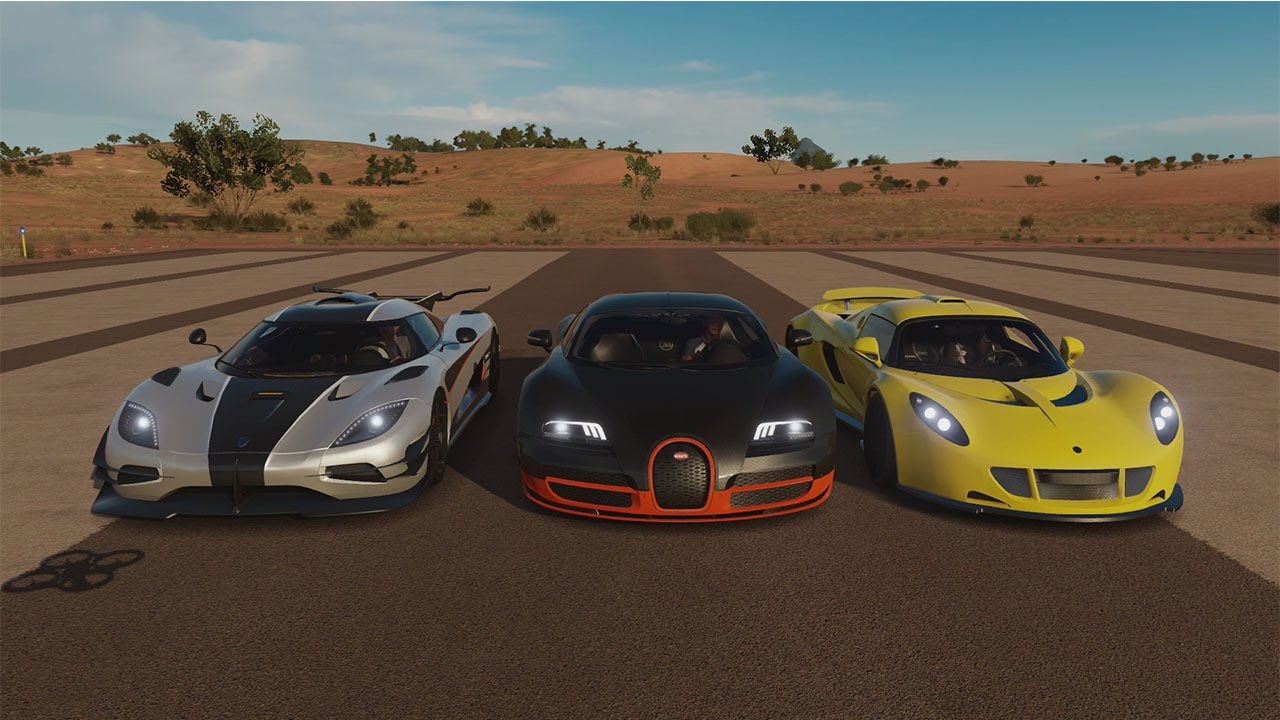 Bugatti Veyron Super Sport vs Hennessey Venom GT vs Koenigsegg One:1 | Forza Horizon 3