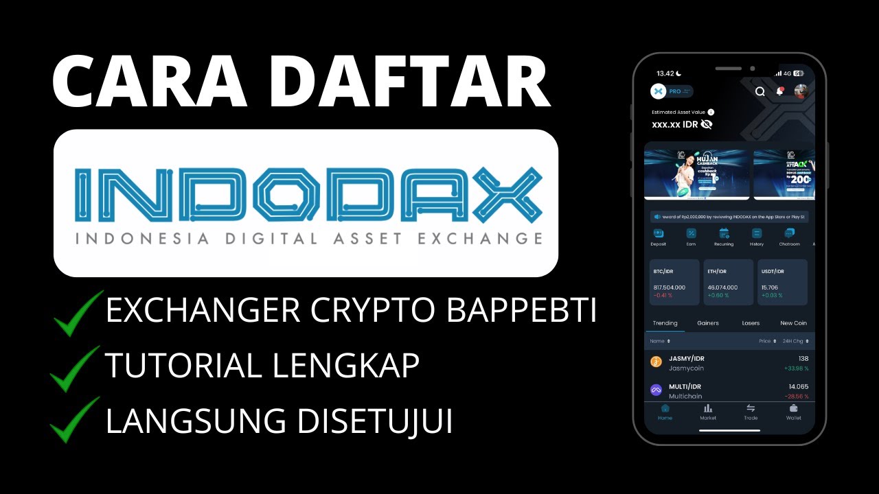 Sukses ! Cara Daftar Akun Di Exchanger Crypto Indodax Terbaru