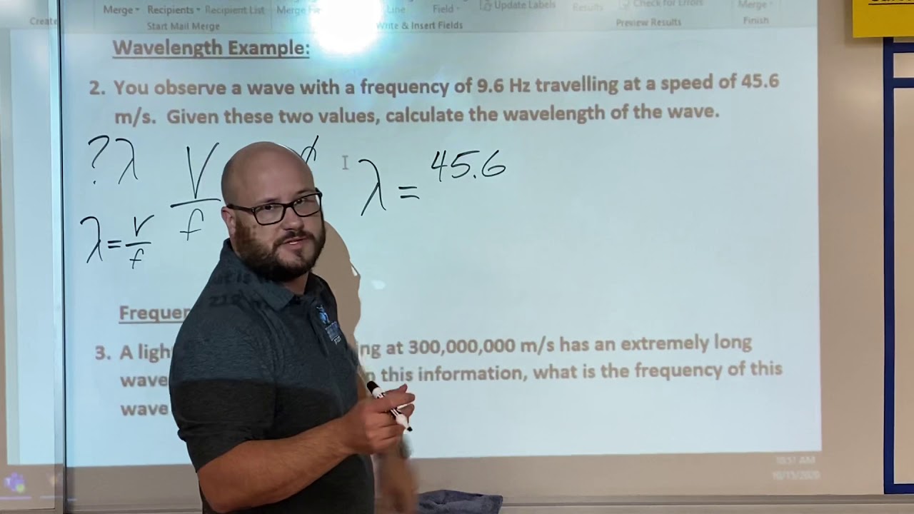 How to calculate wave speed, wavelength, and frequency.