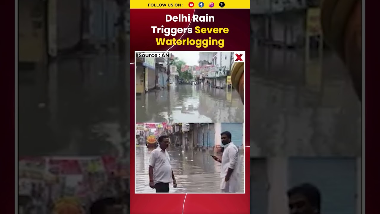 #watch Delhi Rain: Severe Waterlogging Hits Sangam Vihar After Heavy Downpour