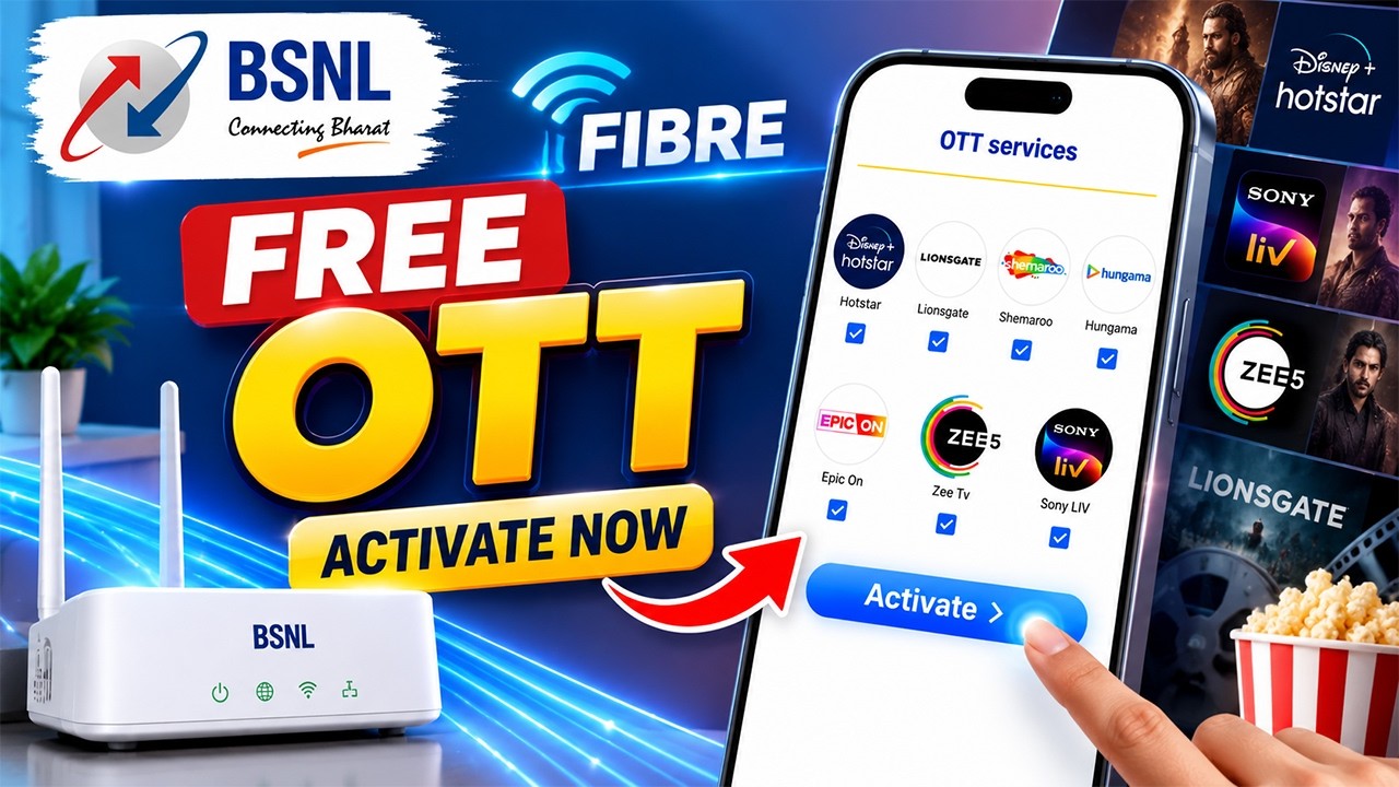 Как активировать бесплатную подписку на OTT-сервисы BSNL Fibre | Пошаговая активация OTT в BSNL