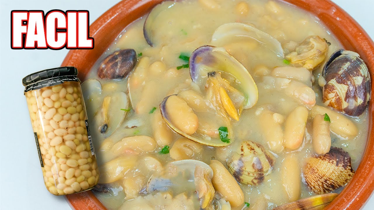 ✅Receta ALUBIAS de BOTE con ALMEJAS CONGELADAS ▶ FACIL y BUENISIMO