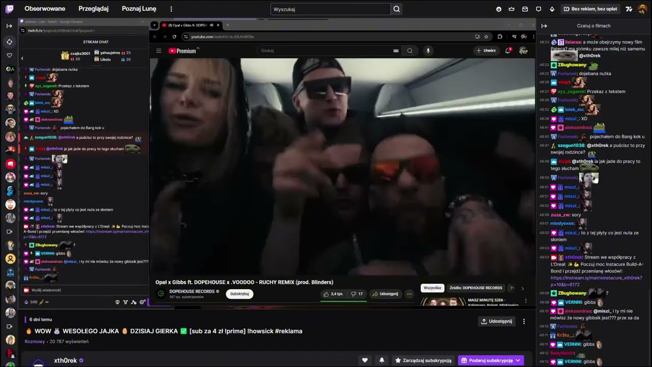 Thorek i chat reaguje na ,,Opał x Gibbs ft. DOPEHOUSE x .VOODOO - RUCHY REMIX''