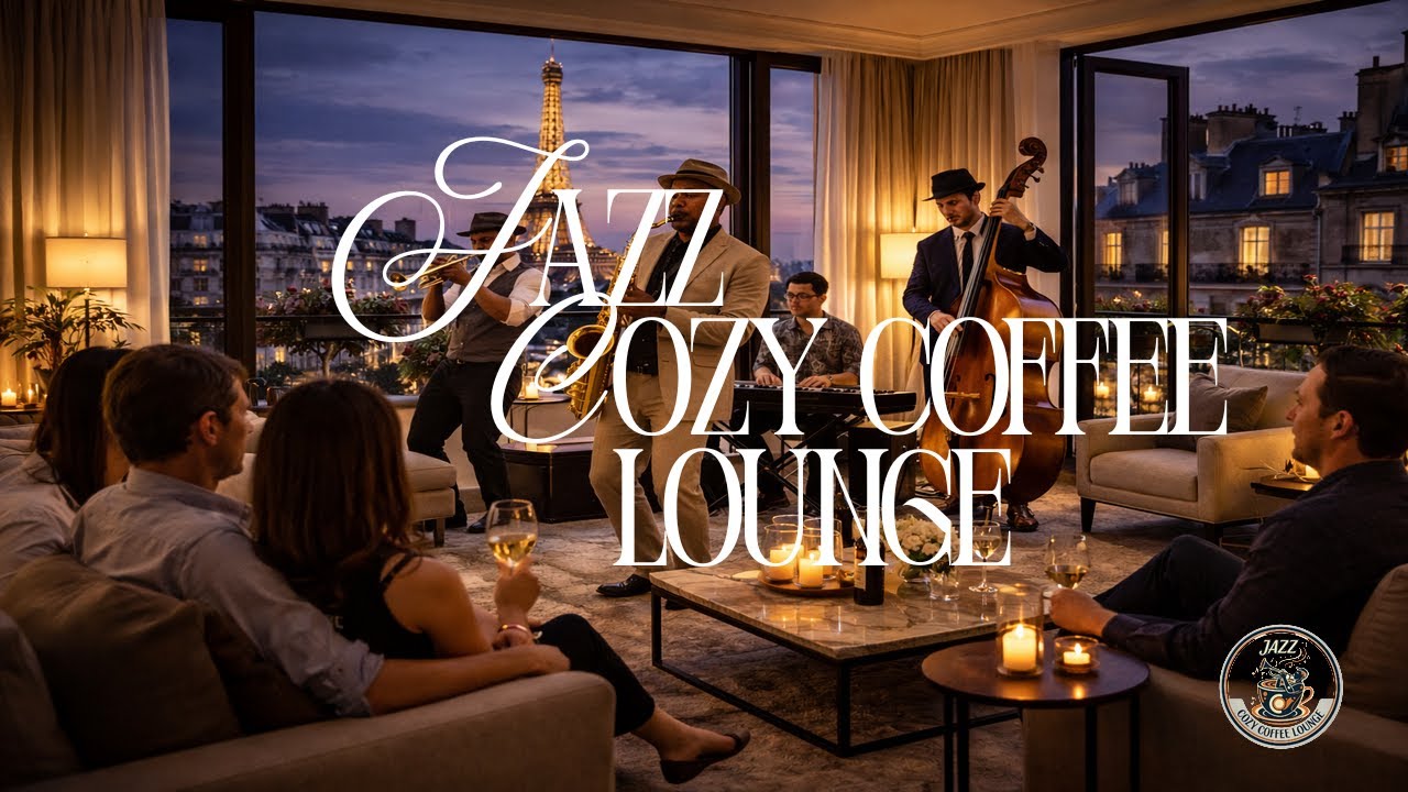 Smooth Jazz in a Luxury Paris Apartment 🗼 Cozy Night Ambience for Focus & Calm & Relax