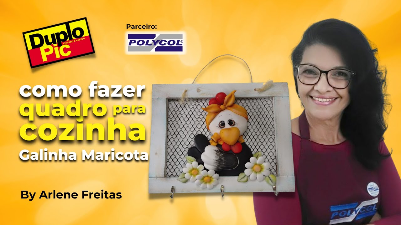 Quadro para cozinha - Galinha Maricota em Biscuit