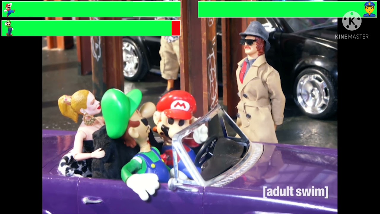 Mario and Luigi in Vice City With Healthbars
