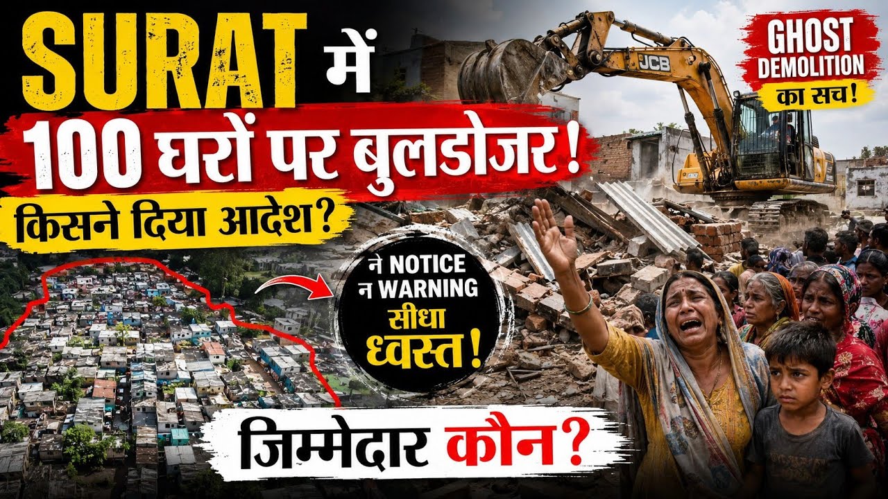 100 Homes Demolished Overnight in Surat &ndash; Nobody Knows Who Ordered It!
