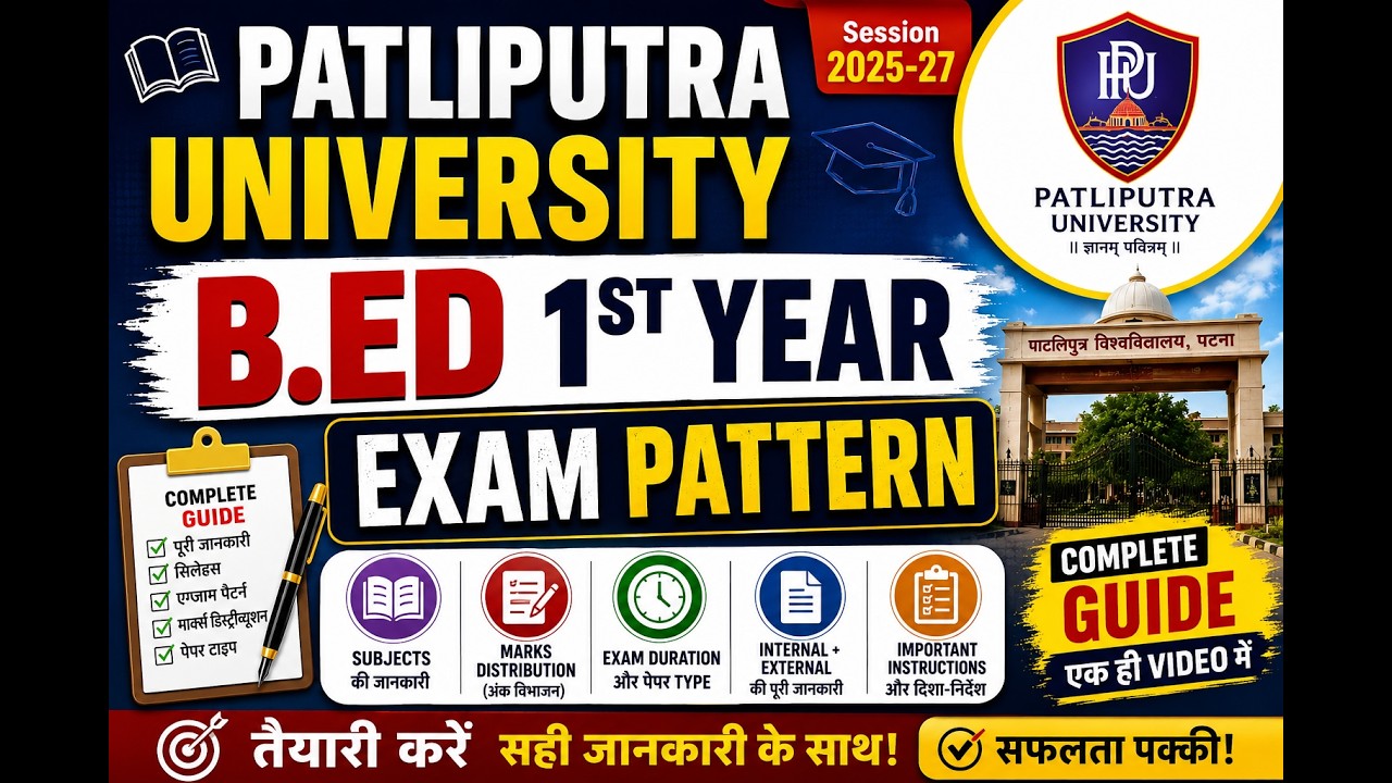 B.Ed First Year Syllabus 2026 | New Exam Pattern | All Subject 1st year exam pattern patliputra univ