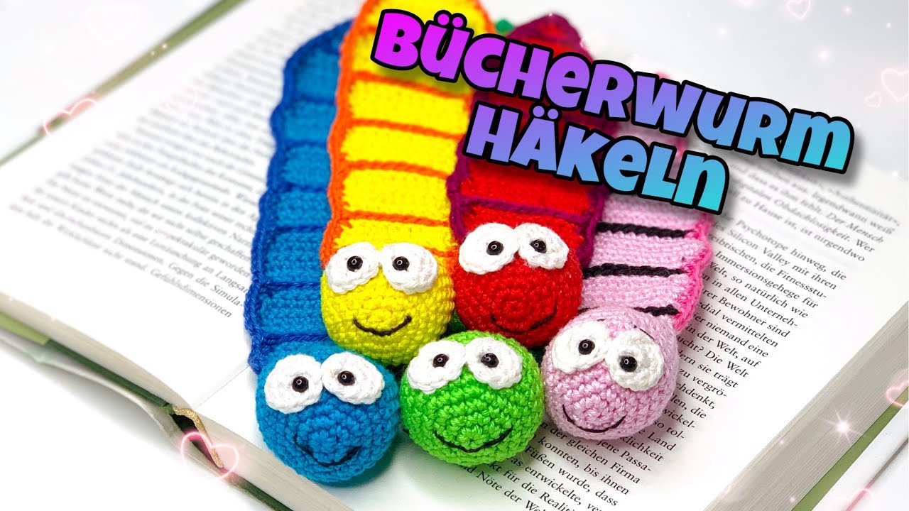 Einfaches Lesezeichen Bücherwurm - Häkeln | #Schulanfang | #DIY