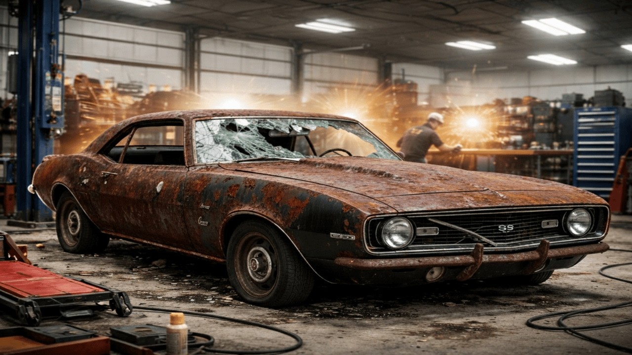 Restoring a Burned 1967 Chevrolet Camaro SS “Transformers Bumblebee” for $300 | FULL ASMR PROCESS