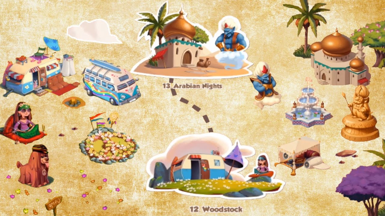 Coin Master прохождение 12 Woodstock and Arabian Nights