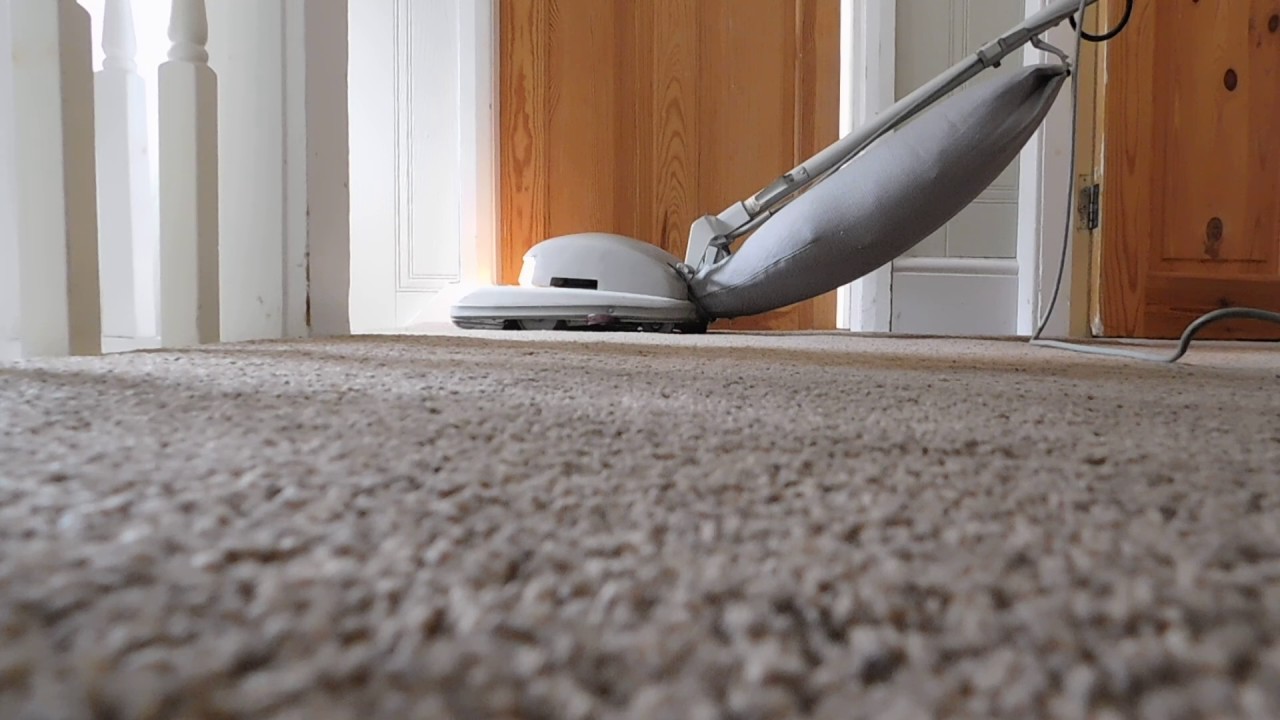 Hoover Senior carpet grooming demonstration.