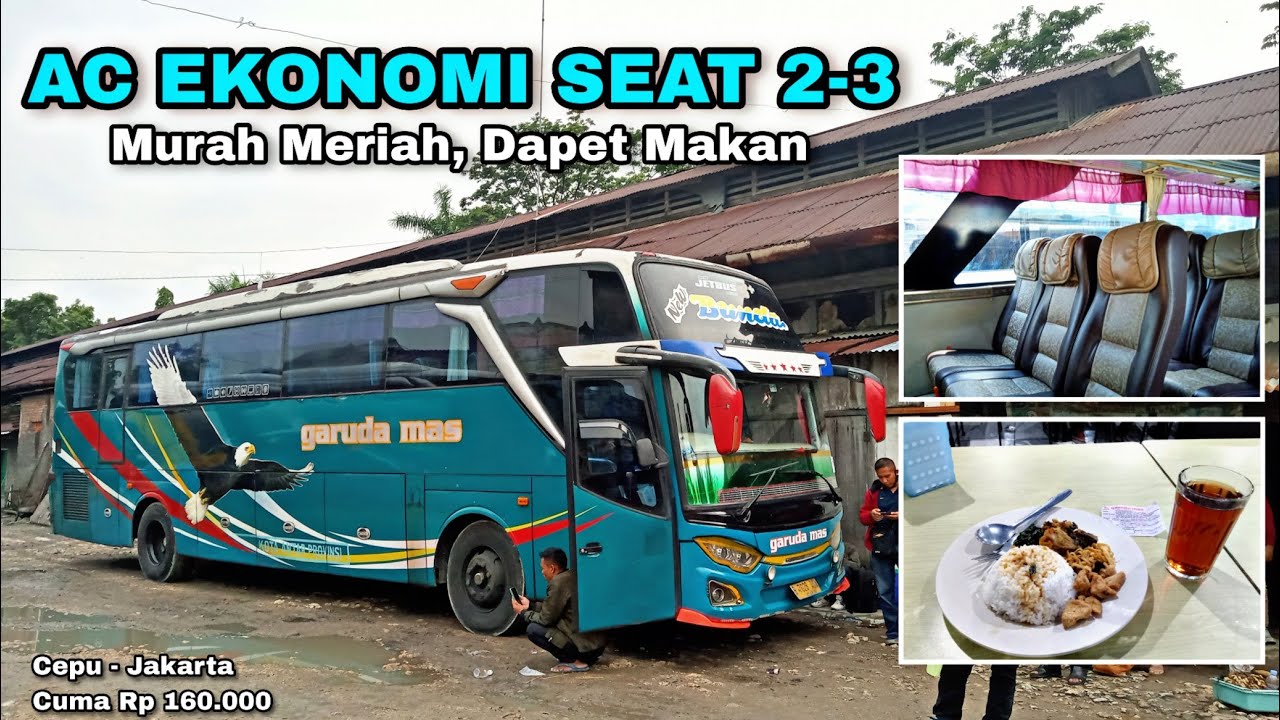 AC Ekonomi Seat 2-3 Jarak Jauh❗Harga Paling Murah!! Trip Garuda Mas Cepu Jakarta Part 1