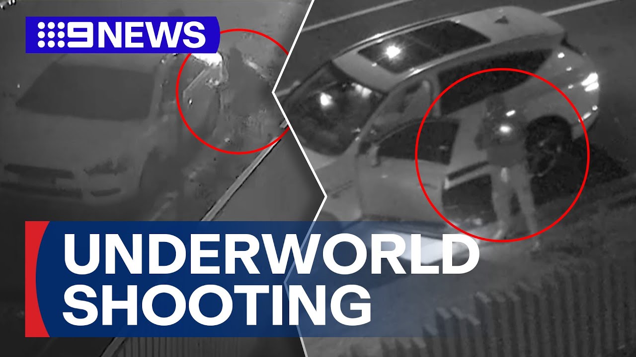 Footage shows gunman firing on family home of Sydney underworld figure | 9 News Australia
