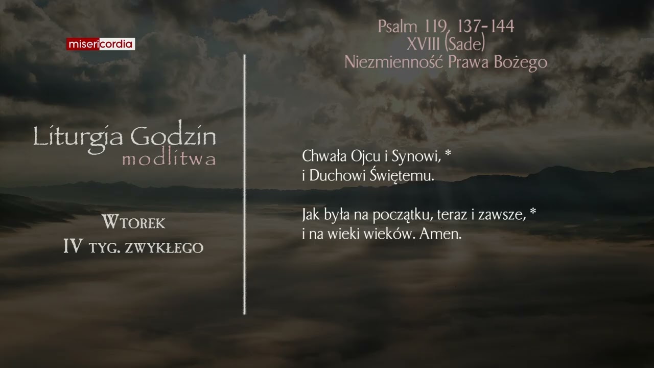 Liturgia Godzin | Modlitwa Południowa | Wtorek, IV tyg. zwykłego